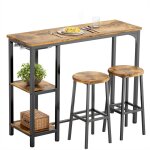 Table haute mange debout 2 tabouret table de bar cuisine ensemble de meubles de salle  manger cadre ...