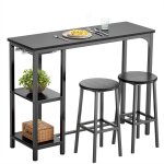 Table haute mange debout 2 tabouret table de bar cuisine ensemble de meubles de salle  manger cadre ...