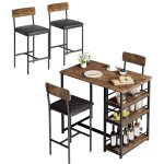 Hoerfuriy - table haute mange debout 4 tabouret table de bar cuisine ensemble de meubles de salle à manger ... Hoerfuriy - table haute mange debout 4 tabouret table de bar cuisine ensemble de meubles de salle à manger ...