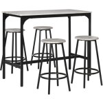Table haute et meuble bar 5 pi�ces avec 4 tabourets et structure m�tal - style industriel robuste pour ...