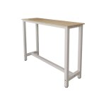 Muebles bonitos - table haute pieds en mtal 140x100x40cm bar de cuisine modle ani blanc et sonoma