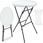 Table haute pliable blanche avec housse rutilisable infroissable mange debout 110 cm bar bistrot jardin ...