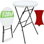Table haute pliable blanche avec housse r�utilisable infroissable mange debout 110 cm bar bistrot jardin ...