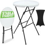 Table haute pliable blanche avec housse rutilisable infroissable mange debout 110 cm bar bistrot jardin ...