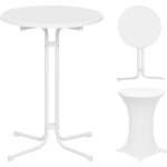 Woltu - table haute pliante table bar ?80 x 110cm, mange debout pliant, table ronde pliante en bois d'ing�nier ...