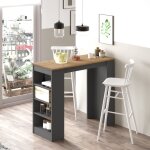 Table haute vesanto 120 x 52 x 102 cm effet chne anthracite [en. casa]