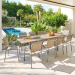 Table de jardin 10 places piazza extensible caf� - hesp�ride