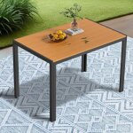 Liferun - table de jardin 110x70x72cm, aluminium, antirouille, rsistante aux intempries, table  manger ...