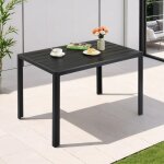 Liferun - table de jardin 110x70x72cm, aluminium, antirouille, rsistante aux intempries, table  manger ...