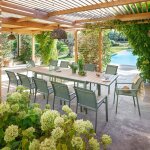 Table de jardin 12 places evasion extensible beige lin - hesp�ride