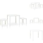 Vidaxl - table de jardin avec 2 bancs plastique blanc - salon de jardin - mobilier de jardin - table ...