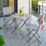 Table de jardin 2 places azua pliable caf� 71x71cm - hesp�ride