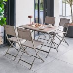 Table de jardin 4 places azua pliable caf� 110x71cm - hesp�ride