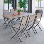 Table de jardin 6 places azua pliable caf� 150x80cm - hesp�ride
