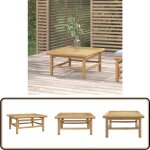 Vidaxl - table de jardin 65x55x30 cm bambou - table de jardin - mobilier de jardin - table en bambou ...