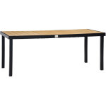 Table de jardin pour 8 personnes en aluminium et plastique 190x90x74 cm, naturel et noir