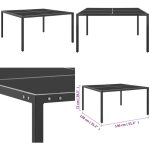 Table de jardin anthracite 130x130x72 cm acier et verre - table de jardin - table extérieure - mobilier ... Table de jardin anthracite 130x130x72 cm acier et verre - table de jardin - table extérieure - mobilier ...