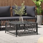 Table de jardin anthracite 70x70x34 cm tissu tissé - table de jardin - mobilier de jardin - table basse ... Table de jardin anthracite 70x70x34 cm tissu tissé - table de jardin - mobilier de jardin - table basse ...