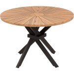 Table de jardin en bois d'acacia clair 110 cm salle � manger d'ext�rieur ronde cissone