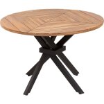 Table de jardin en bois d'acacia clair 110 cm salle à manger d'extérieur ronde lissone Table de jardin en bois d'acacia clair 110 cm salle à manger d'extérieur ronde lissone