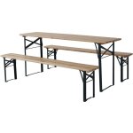 Habitat et jardin - table de jardin brasserie pliante avec 2 bancs ' lisbonne ' - 176 x 46 x 75 cm - ...
