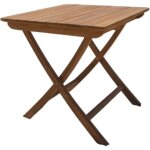 Table de jardin carrée 70x75 cm en teck naturel Table de jardin carrée 70x75 cm en teck naturel