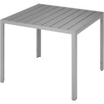 Tectake - table de jardin carrée maren pieds réglables 90 x 90 cm x 74, 5 cm - argent Tectake - table de jardin carrée maren pieds réglables 90 x 90 cm x 74, 5 cm - argent