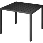 Tectake - table de jardin carr�e maren pieds r�glables 90 x 90 cm x 74, 5 cm - noir