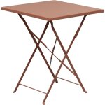 M&s - table de jardin carre pliable en mtal terracotta - baca