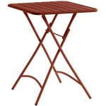 Table de jardin carr�e pliante l. 60 cm en m�tal - terracotta - mirmande de mylia