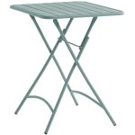 Table de jardin carr�e pliante l. 60 cm en m�tal - vert amande - mirmande de mylia