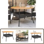 Table de jardin et dessus en bois d'acacia noir rsine tresse - table de jardin - table extrieure - ...