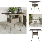 Table de jardin dessus en verre gris 80x80x75 cm r�sine tress�e - table de jardin - table ext�rieure ...
