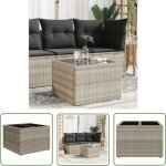 Table de jardin avec dessus en verre gris clair r�sine tress�e - table de jardin - mobilier de jardin ...