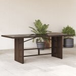 Torana - table de avec dessus en verre marron r�sine tress�e
