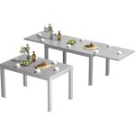 Table de jardin extensible en aluminium 200kg ferm� / 150kg ouvert 6 - 10 personnes, stable & r�sistante, ...