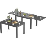 Table de jardin extensible en aluminium 200kg ferm� / 150kg ouvert 6 - 10 personnes, stable & r�sistante, ...