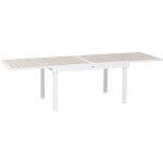 Table de jardin extensible piazza lin & blanc 10 places en aluminium trait en epoxy - hespride