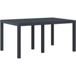 Table de jardin?table d'ext�rieur anthracite 150 x 100 x 73 cm polyrotin cfw32992