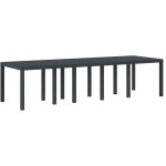 Table de jardin?table d'ext�rieur anthracite 300 x 100 x 73 cm polyrotin cfw91696