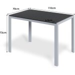 Liferun - table de jardin extrieur, table de balcon carre, table de terrasse, aluminium, wpc, rsistante ...