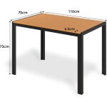 Liferun - table de jardin extrieur, table de balcon carre, table de terrasse, aluminium, wpc, rsistante ...