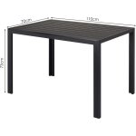 Liferun - table de jardin extrieur, table de balcon carre, table de terrasse, aluminium, wpc, rsistante ...