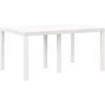 Table de jardin?table d'ext�rieur blanc 150 x 100 x 73 cm polyrotin cfw42498