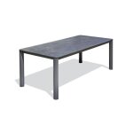 [jamais utilise] table de jardin paris garden camargue aluminium / plateau c�ramique 220x100cm anthracite ...