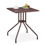 Table de jardin, hxlxp : 75 x 61 x 61 cm, aspect rotin, carrée, balcon, terrasse, plastique et acier, ... Table de jardin, hxlxp : 75 x 61 x 61 cm, aspect rotin, carrée, balcon, terrasse, plastique et acier, ...