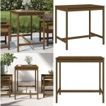 Table de jardin marron miel 121x82, 5x110 cm bois massif de pin - table de jardin - table extrieure ...