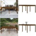 Table de jardin marron miel 203, 5x100x76 cm bois massif de pin - table de jardin - table extrieure ...