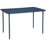 Table de jardin mtal 4 places. marine. amelia. 120x70cm. traitement antirouille. lattes et bords arrondis ...
