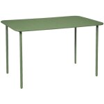 Table de jardin mtal 4 places. vert. amelia. 120x70cm. traitement antirouille. lattes et bords arrondis ...